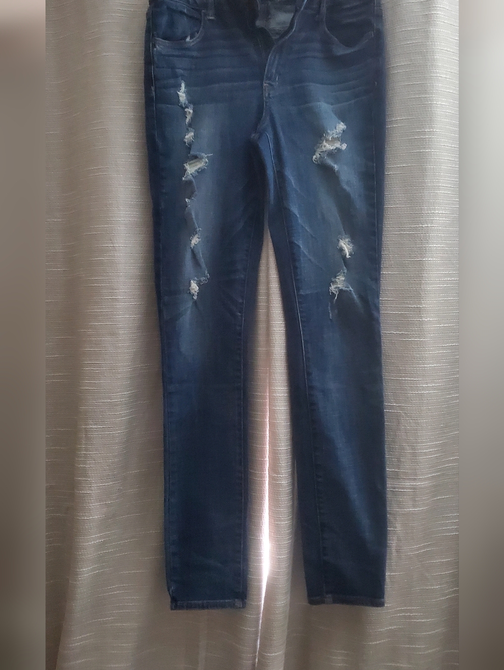 American Eagle Outfitters  Indigo Distressed High Rise  Jeggings Size 12